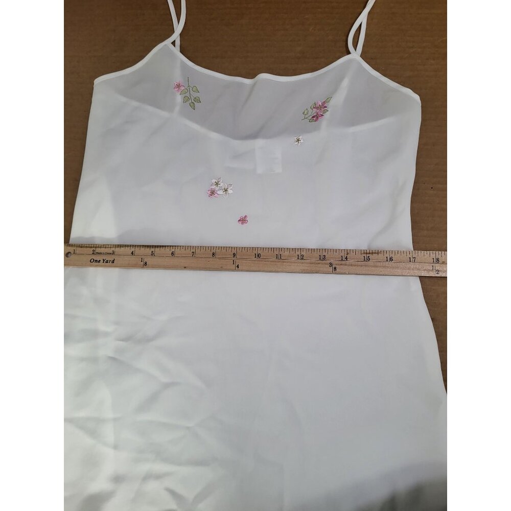 VTG Secret Treasures Nightie Womens M Floral Embroidered Nightgown Bridal Fairy - Picture 6 of 10